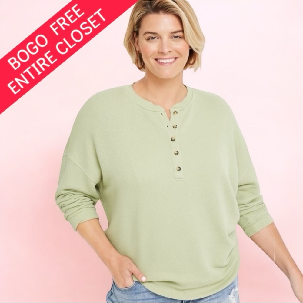 Maurices Henley Drop Shoulder Sweatshirt Size 2X